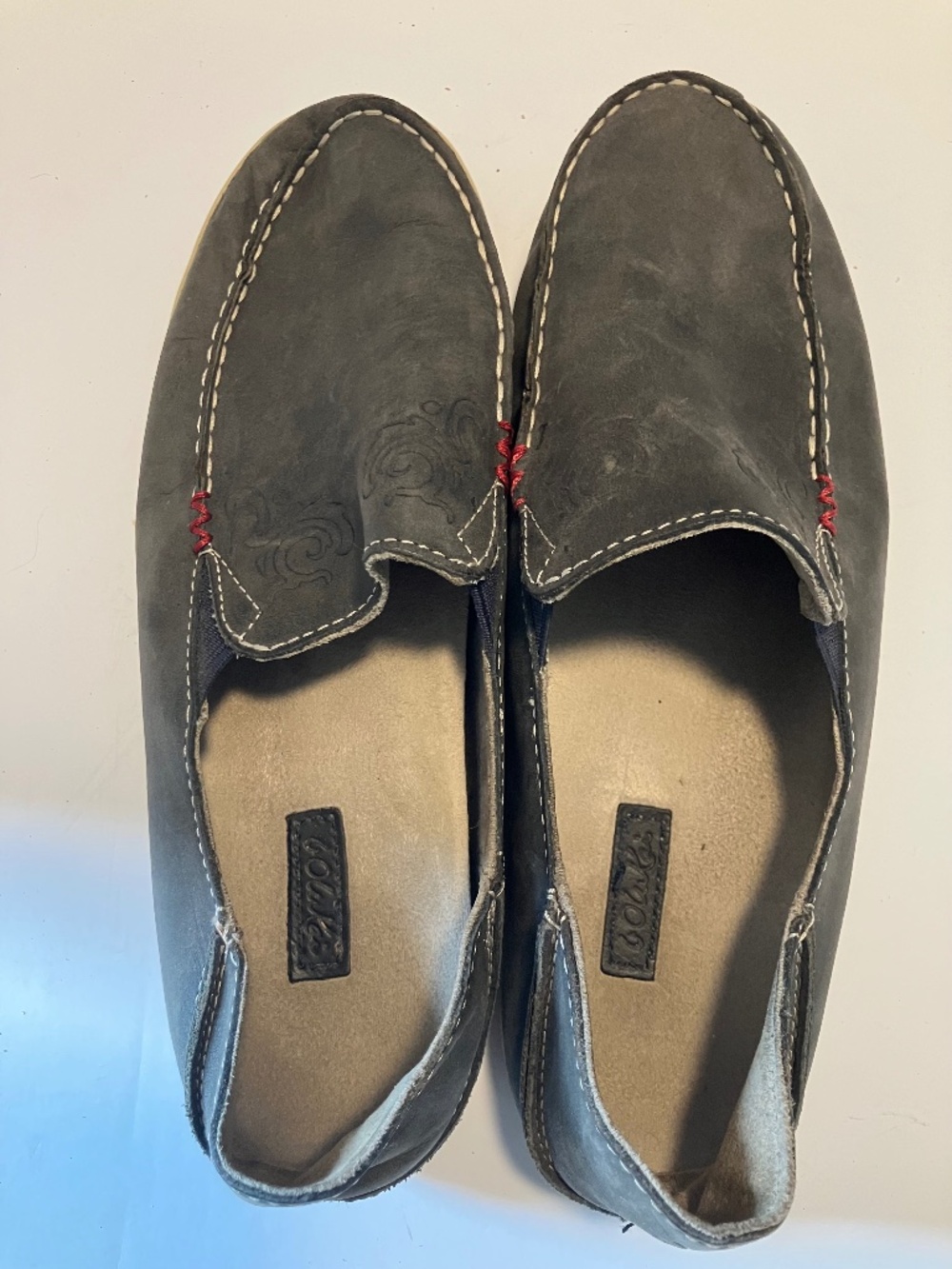 Olukai, Size 7.5, Dark Blue Leather Loafer
